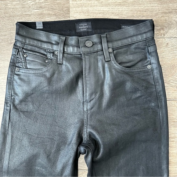 Sz 24 Citizens Of Humanity Rocket High Rise Skinny Waxed Jeans - Picture 2 of 8